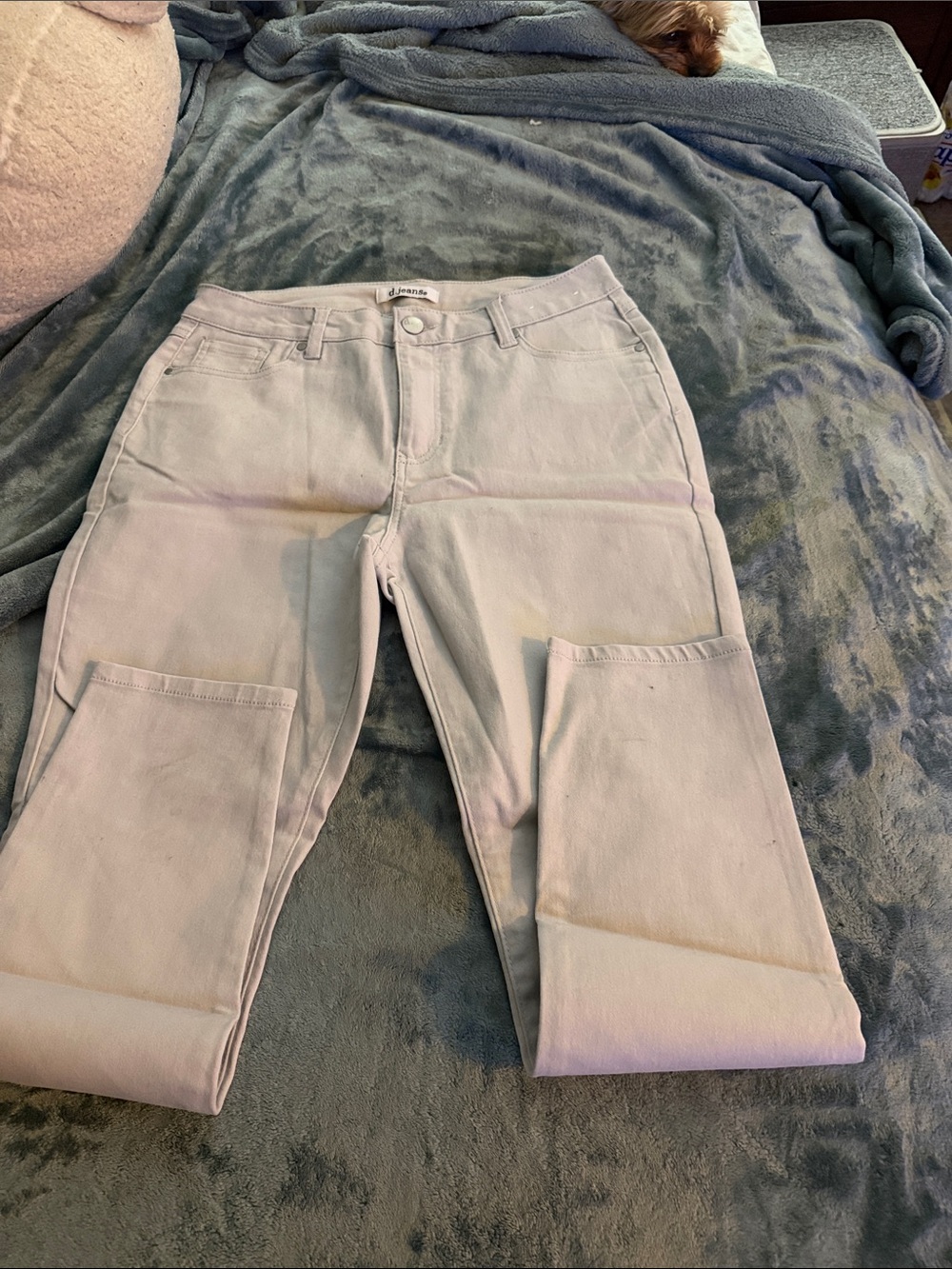 d. jeans Light Pink Straight-Leg Jeans with Front Patch Pockets